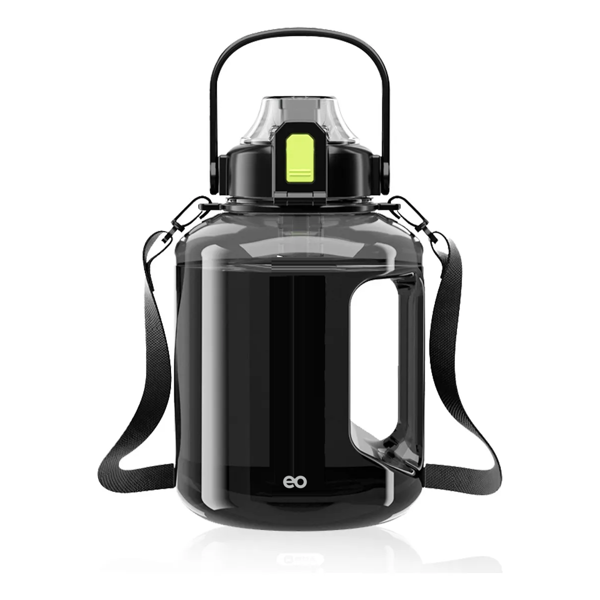 Botella De Agua Deportiva Gimnasio Grande Con Pajita Asa 3l  Eo Safe Importsesi-20588 Negro