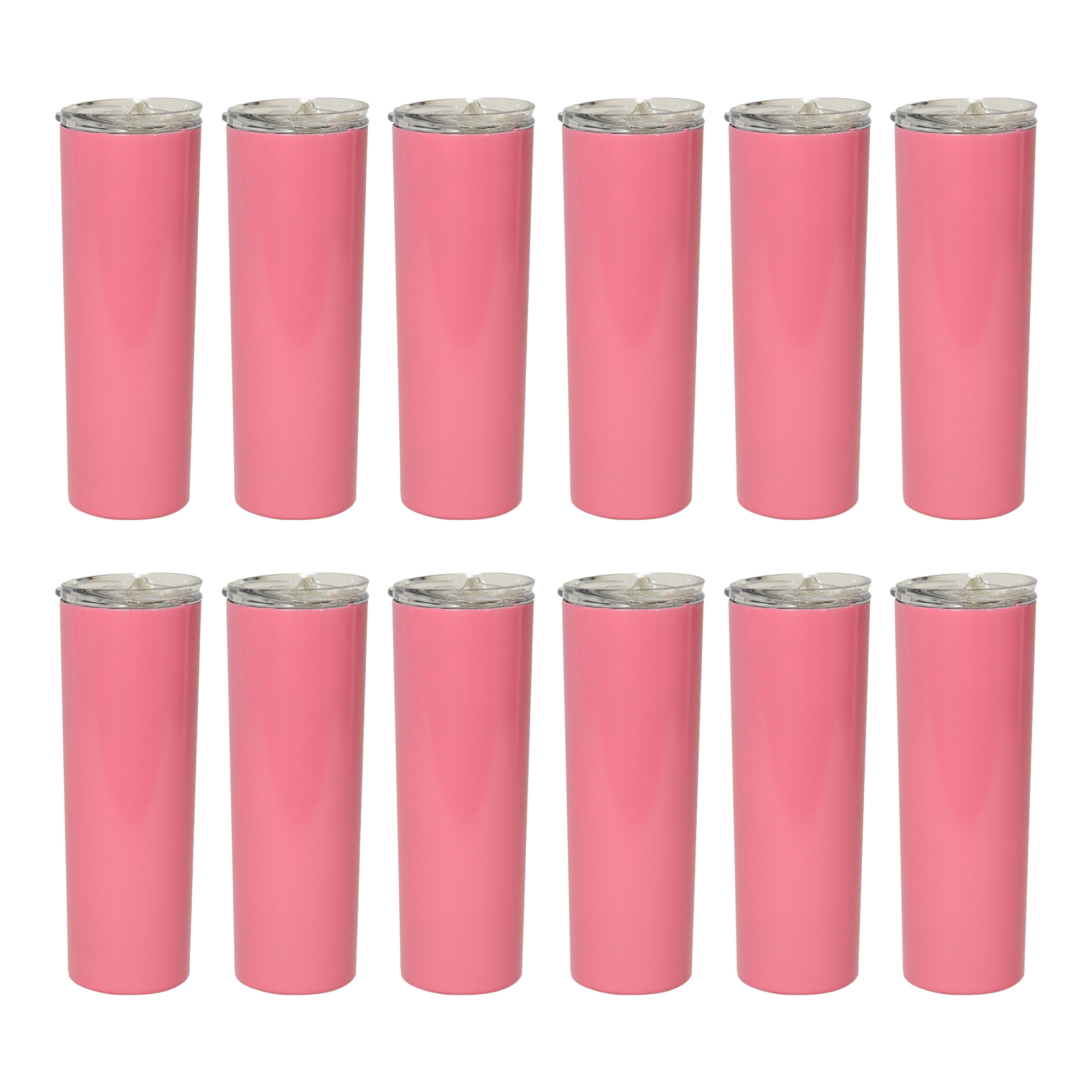 Foto 2 pulgar | Ilios Innova | Set De 12 Vasos Térmicos 20 Oz  Color Cereza  Con Tapa Y Popote. Perfectos Para Bebidas Frías O Calien