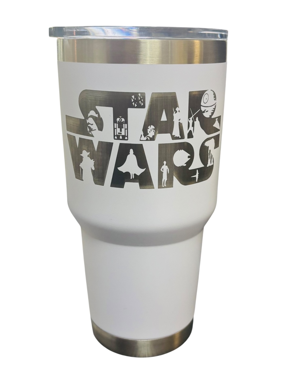 Termo De Acero Inoxidable Color Blanco  Star Wars 30 Oz