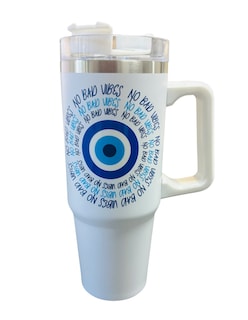 Foto 2 | Termo De Acero Inoxidable Color Blanco Ojo Turco 30 Oz