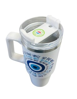 Foto 5 | Termo De Acero Inoxidable Color Blanco Ojo Turco 30 Oz