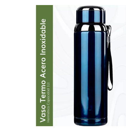 Foto 3 pulgar | Vaso Térmico Metal Acero Inoxidable 1000ml Capacidad Colgar Color Azul Más Vendido 3º En Termos 4.4 Califica