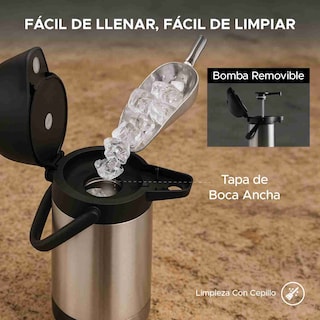 Foto 4 | Termo Dispensador Térmico Dolcetti 1.9l De Acero Inoxidable Con Asa Y Botón