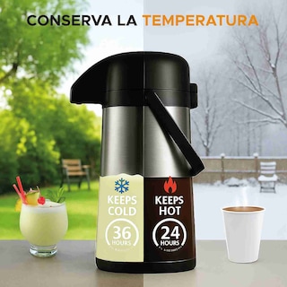 Foto 5 | Termo Dispensador Térmico Dolcetti 1.9l De Acero Inoxidable Con Asa Y Botón