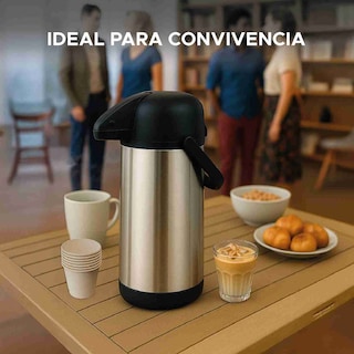 Foto 8 | Termo Dispensador Térmico Dolcetti 1.9l De Acero Inoxidable Con Asa Y Botón