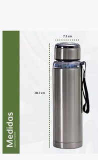 Foto 2 | Vaso Térmico Metal Acero Inoxidable 1000ml Capacidad Colgar Color Gris