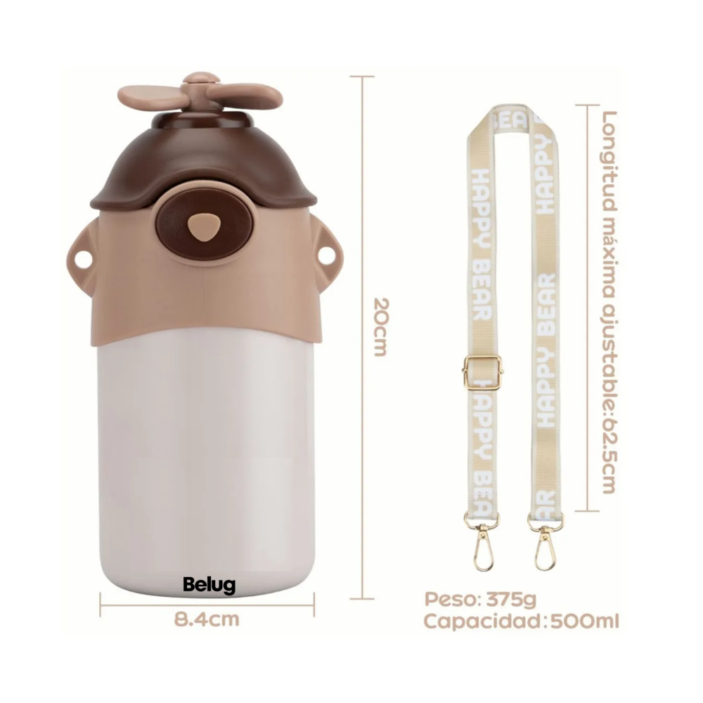 Foto 2 | Termo Acero Inoxidable Vaso Térmico Para Niño Portátil 500ml Belug  Blanco Café