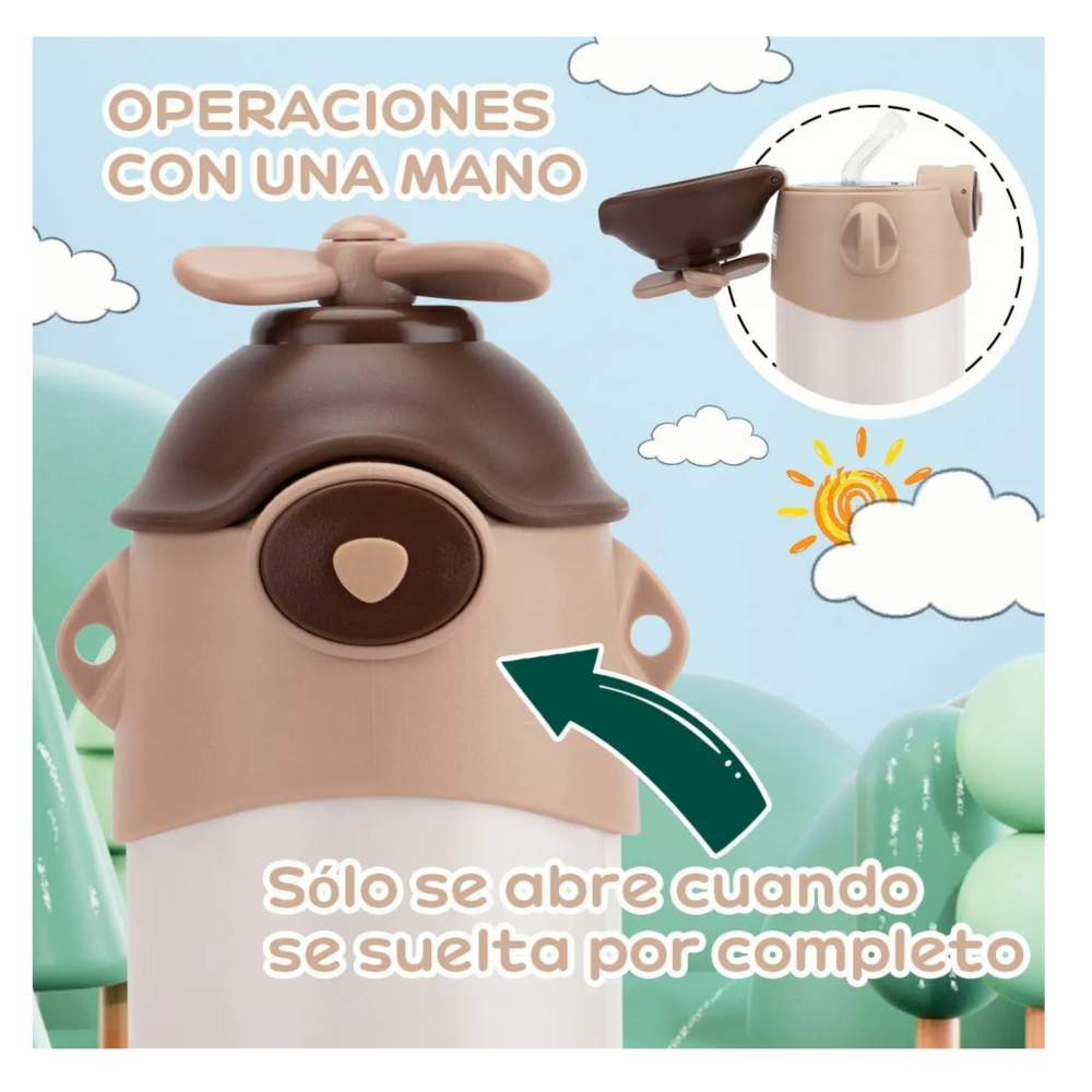 Foto 5 | Termo Acero Inoxidable Vaso Térmico Para Niño Portátil 500ml Lab.g  Blanco Café