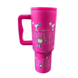 Foto 1 | Termo De Acero Inoxidable Color Fucsia Snoopy De 1.2 Litros Con Agarradera De Silicona