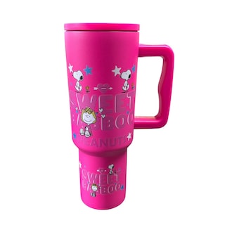 Foto 2 | Termo De Acero Inoxidable Color Fucsia Snoopy De 1.2 Litros Con Agarradera De Silicona