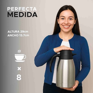 Foto 3 | Jarra Térmica Dolcetti Carafe 2 L De Acero Inoxidable Con Botón Dispensador