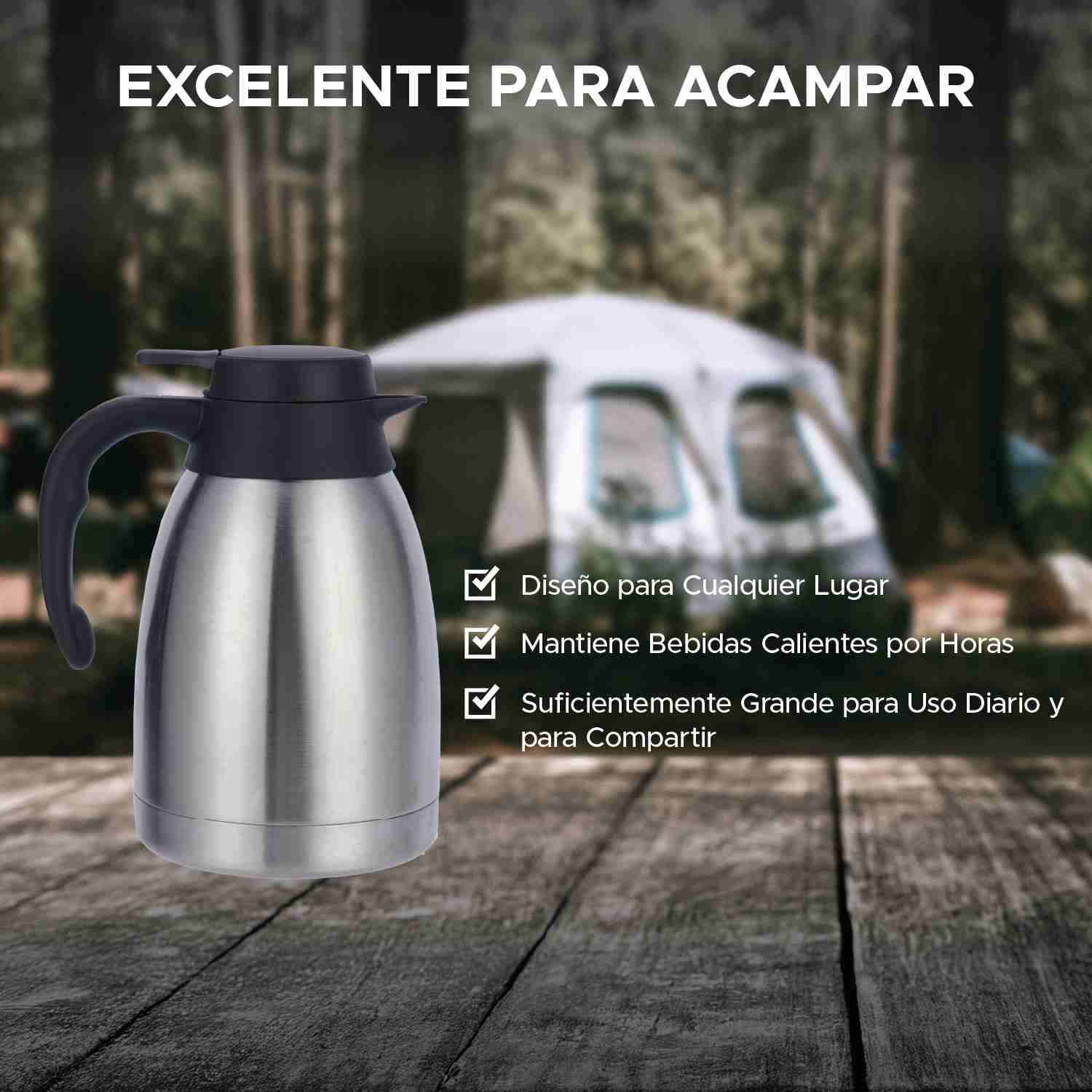 Foto 8 pulgar | Jarra Térmica Dolcetti Carafe 2 L De Acero Inoxidable Con Botón Dispensador