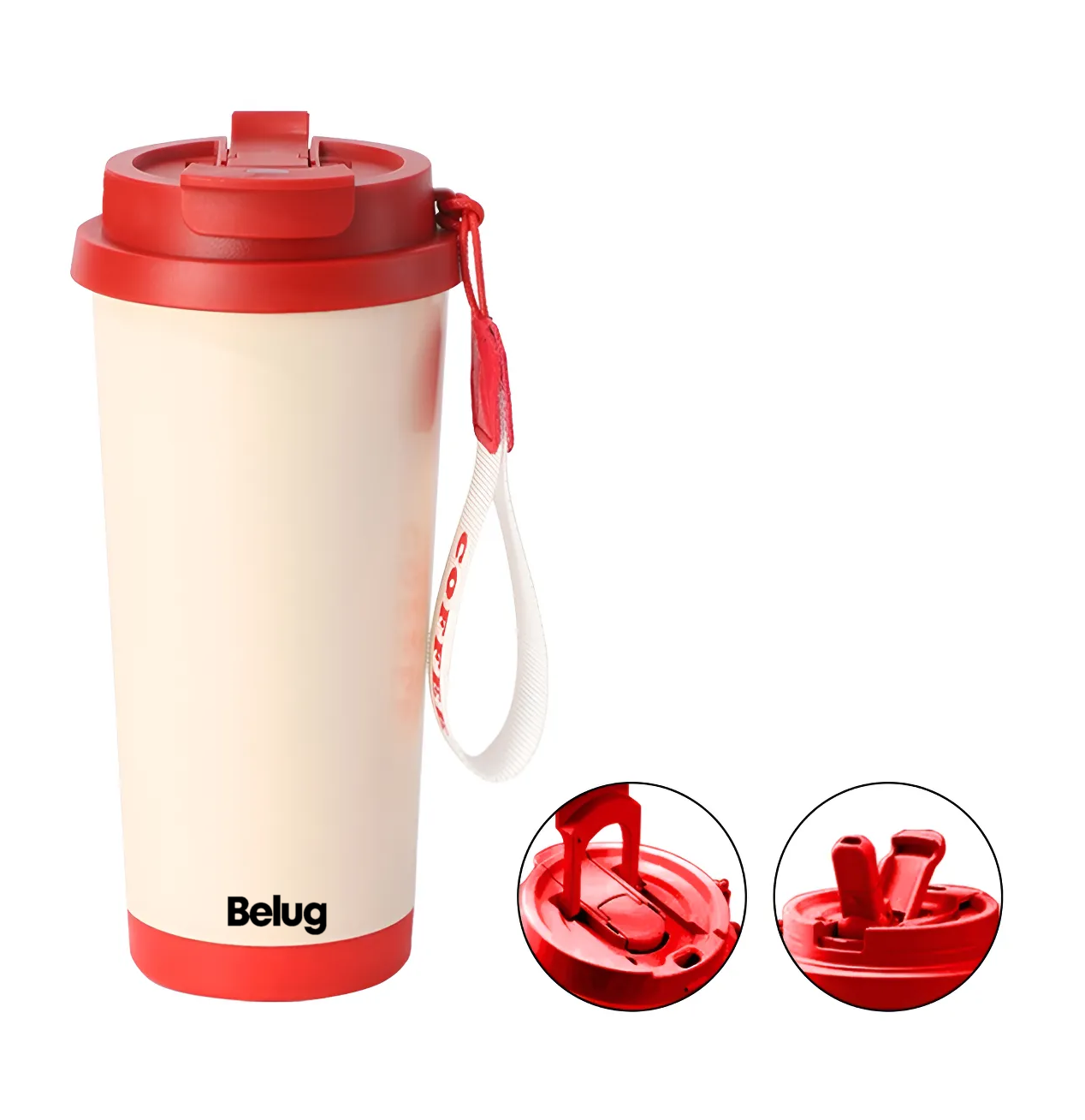 Foto 3 pulgar | 500 Ml De Vaso Térmico Café Acero Inoxidable Con Popote Bordo