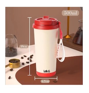 Foto 5 | 500 Ml De Vaso Térmico Café Acero Inoxidable Con Popote Bordo