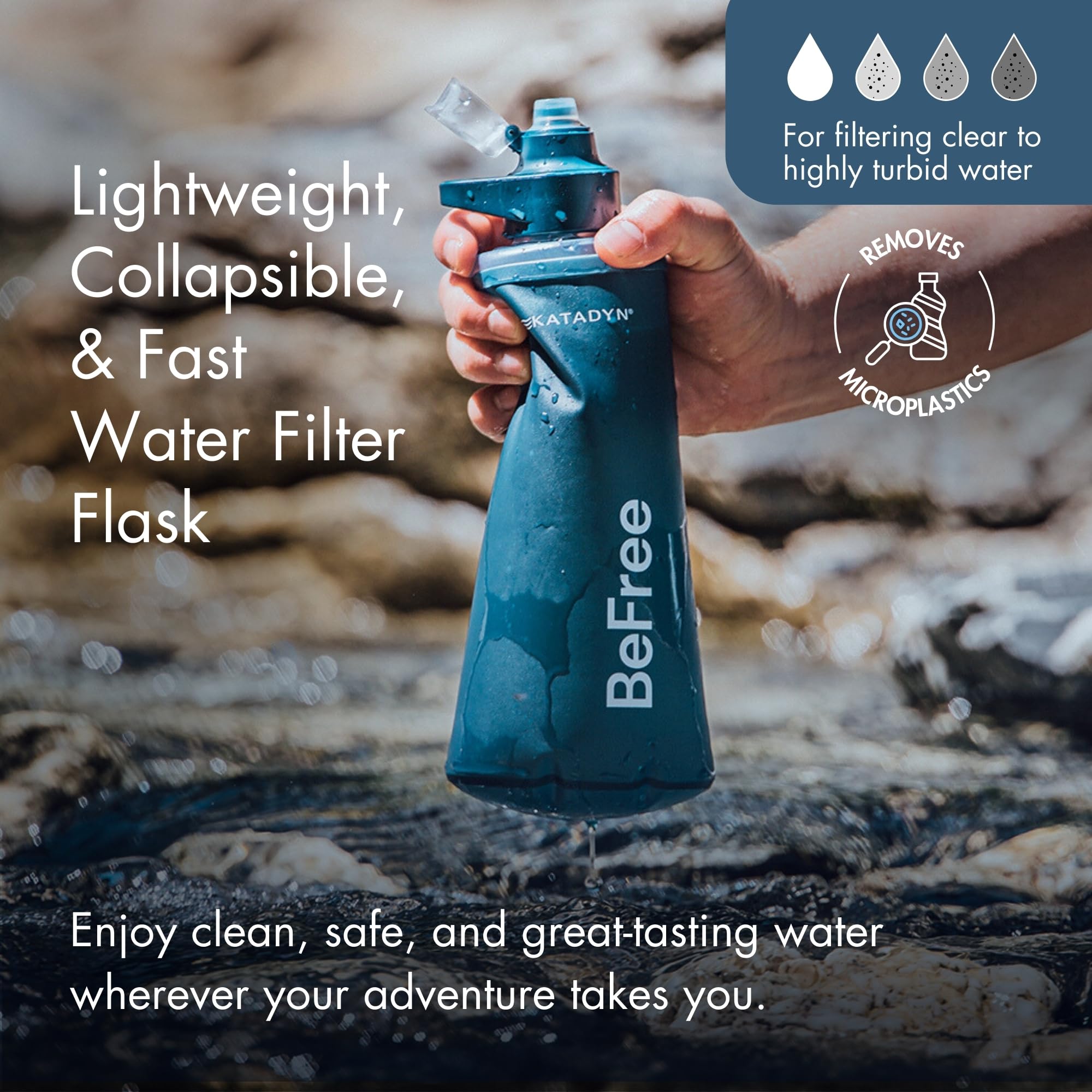 Foto 3 pulgar | Filtro De Agua Katadyn Befree Ac 1.0l Slate Blue Para Exteriores - Venta Internacional.