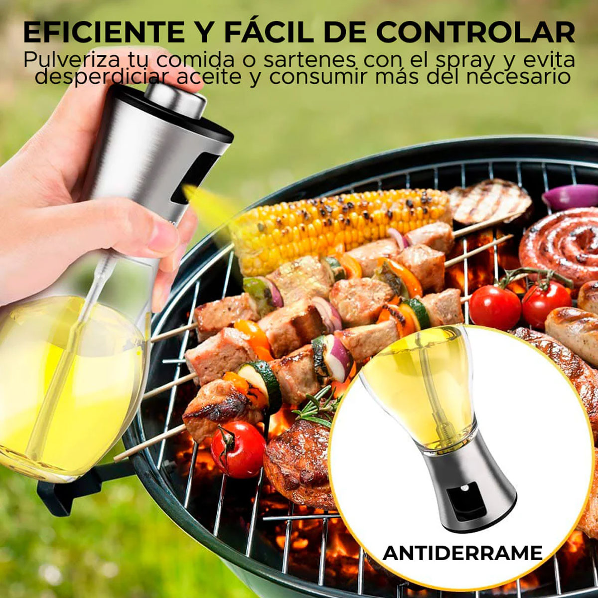 Foto 2 | Botella Dispensador De Aceite Y Vinagre Spray Atomizador 200ml De Vidrio Para Cocina