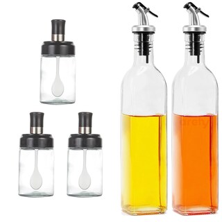 Foto 1 | Archy Aceiteras De Cocina 5 En 1 Set 2 Botellas De Aceite 500 ml 3 Especieros Salsero Aceitera De Oliva Vinagr