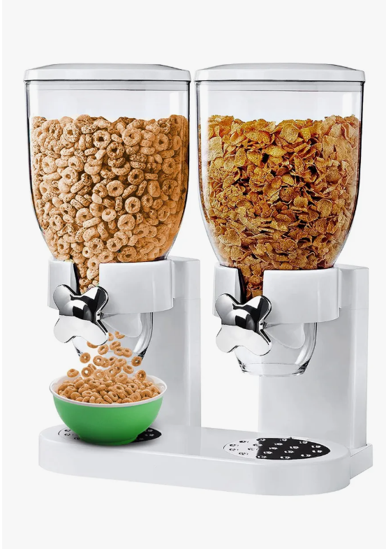 Foto 2 pulgar | Dispensador De Cereal Despachador Doble Alimentos Y Semillas Color Blanco
