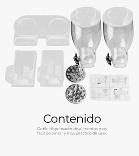 Foto 3 | Dispensador De Cereal Despachador Doble Alimentos Y Semillas Color Blanco