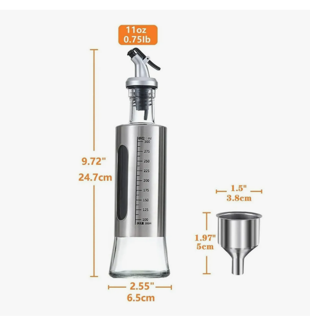 Foto 3 pulgar | 350 Ml Dispensador De Aceite Y Vinagre De Vidrio Superior