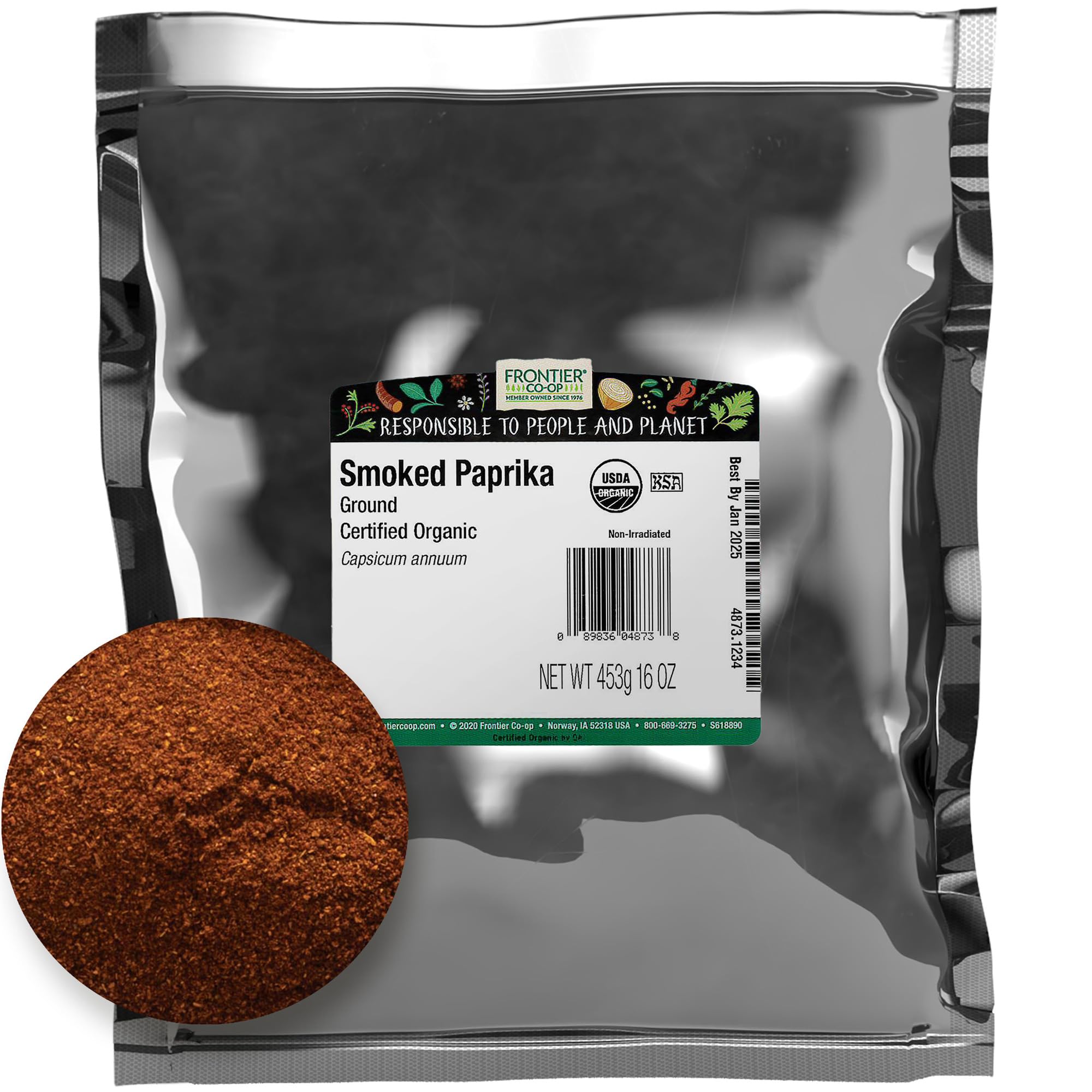 Foto 2 pulgar | Pimentón Ahumado Orgánico Seasoning Frontier Co-op  454 G - Venta Internacional.