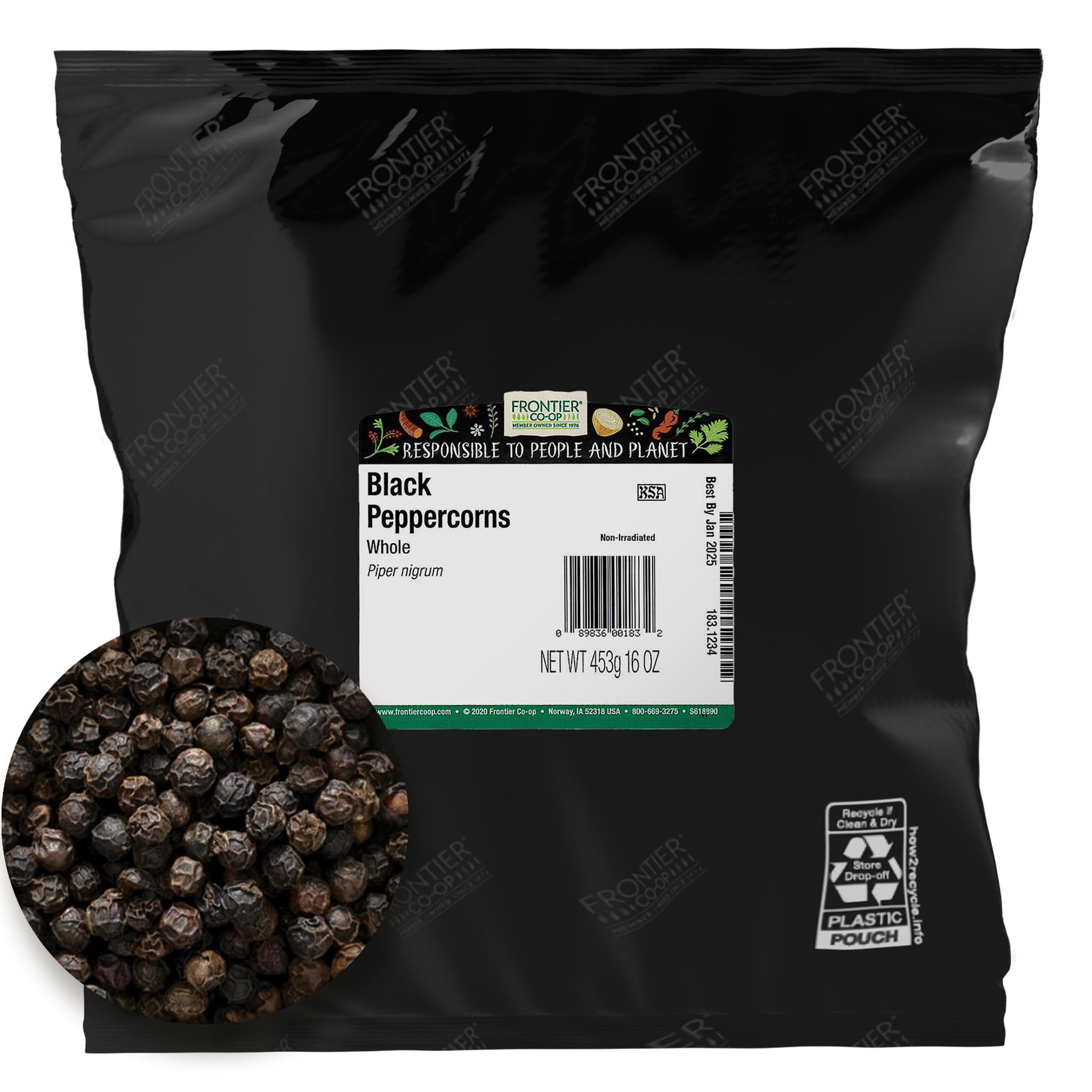 Foto 2 pulgar | Black Peppercorns Frontier Co-op  454 G  Kosher  No Irradiado - Venta Internacional.