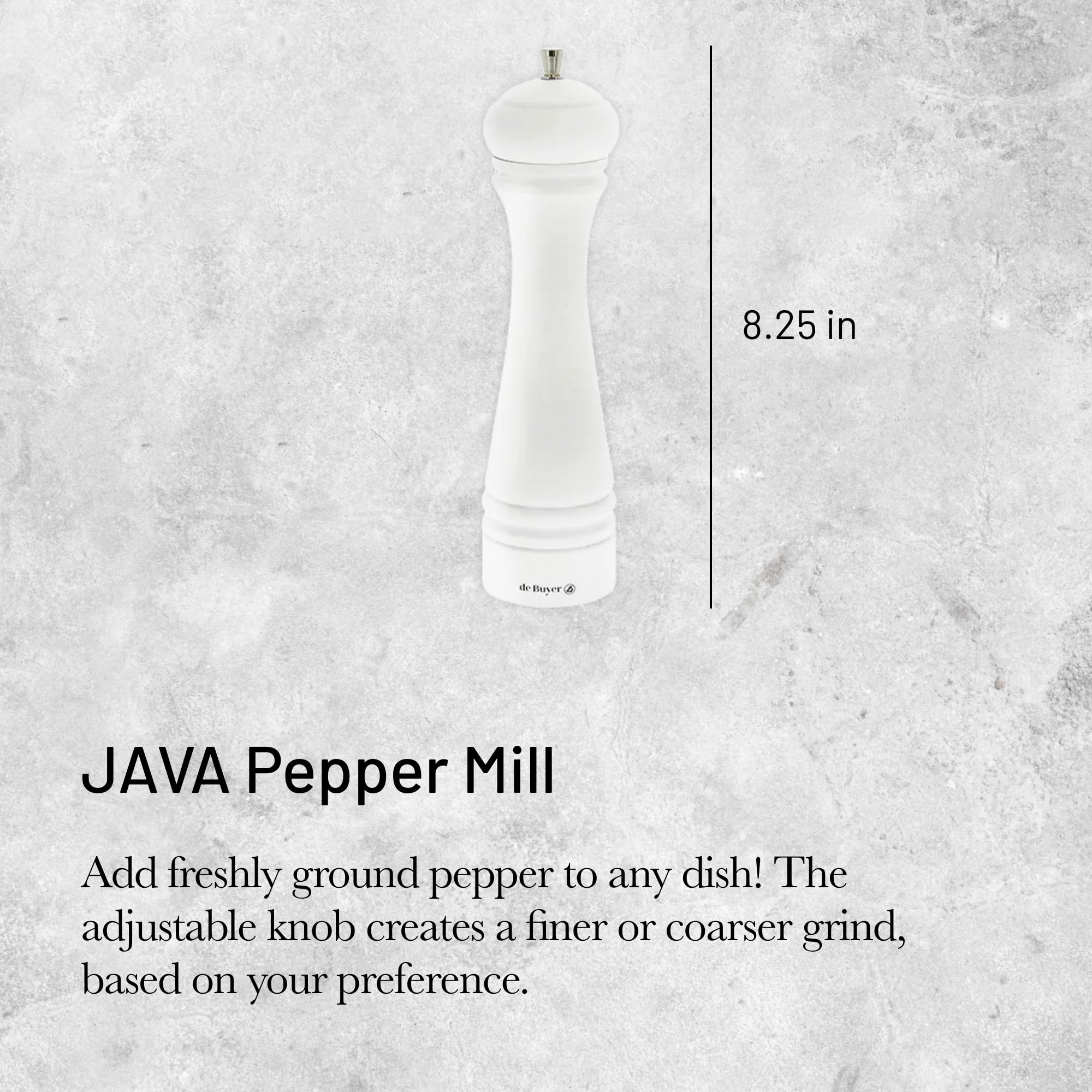 Foto 3 pulgar | Pepper Mill De Buyer Java  Acero Inoxidable Blanco Mate  21 Cm - Venta Internacional.