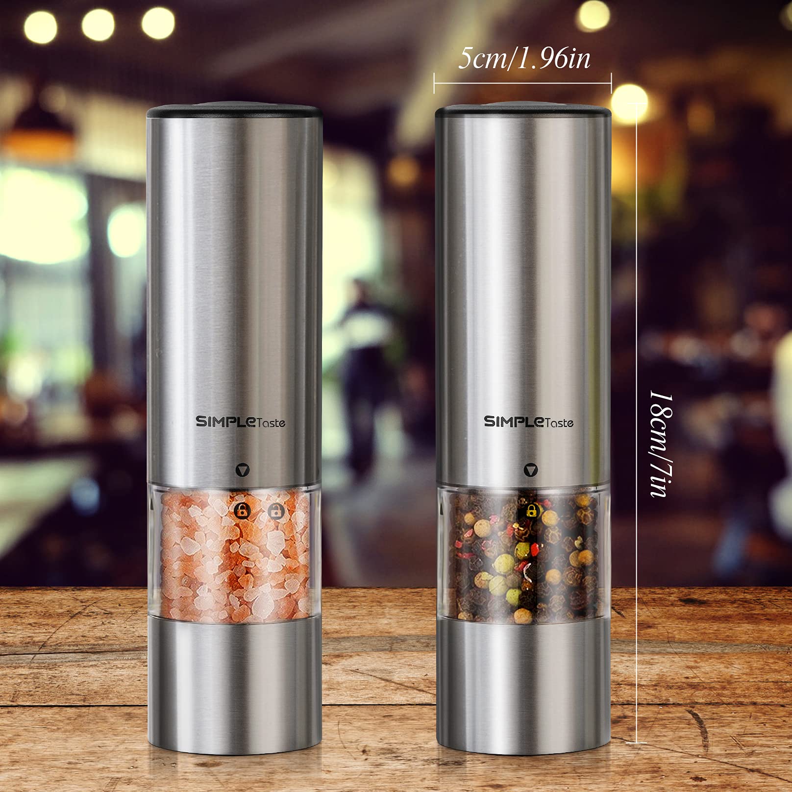 Foto 5 | Set De Molinillos Eléctricos De Sal Y Pimienta Simpletaste - Venta Internacional.