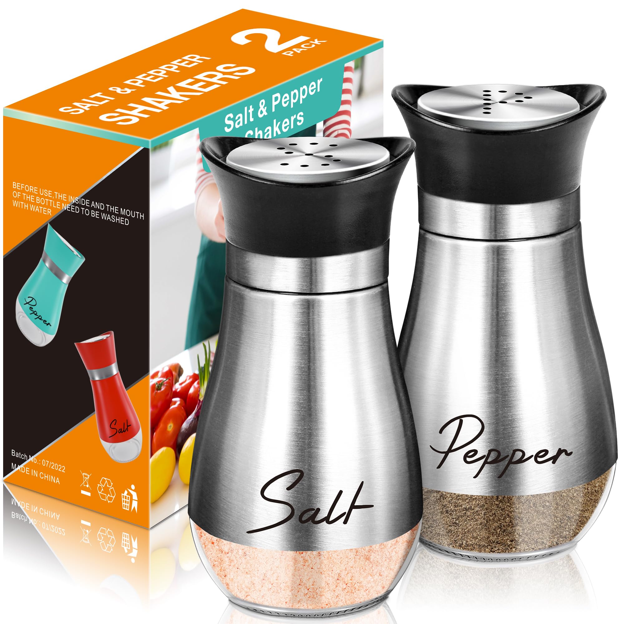 Foto 2 pulgar | Salero Y Pimentero Arrozon Glass, 120 Ml, Acero Inoxidable - Venta Internacional.