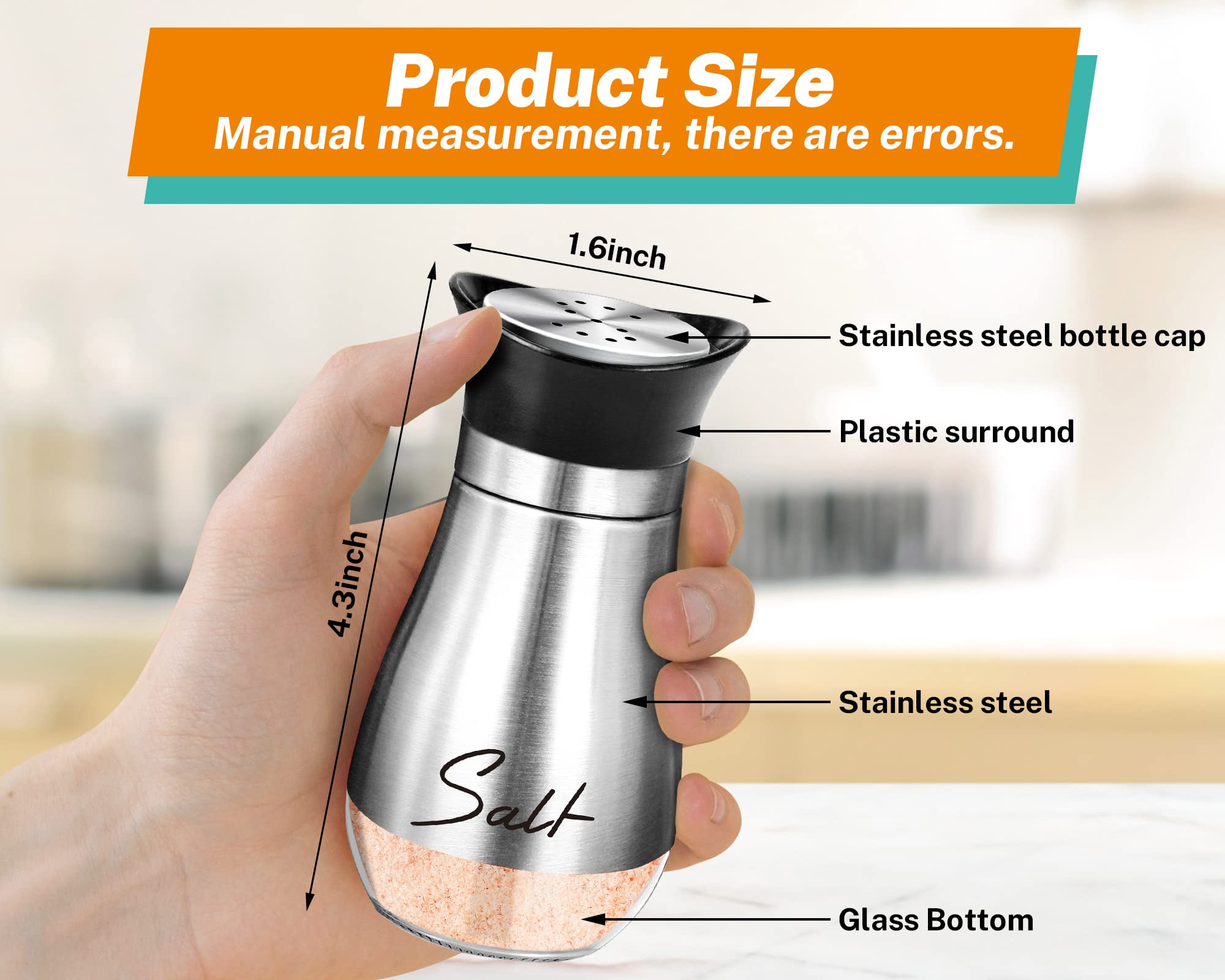 Foto 2 | Salero Y Pimentero Arrozon Glass, 120 Ml, Acero Inoxidable - Venta Internacional.