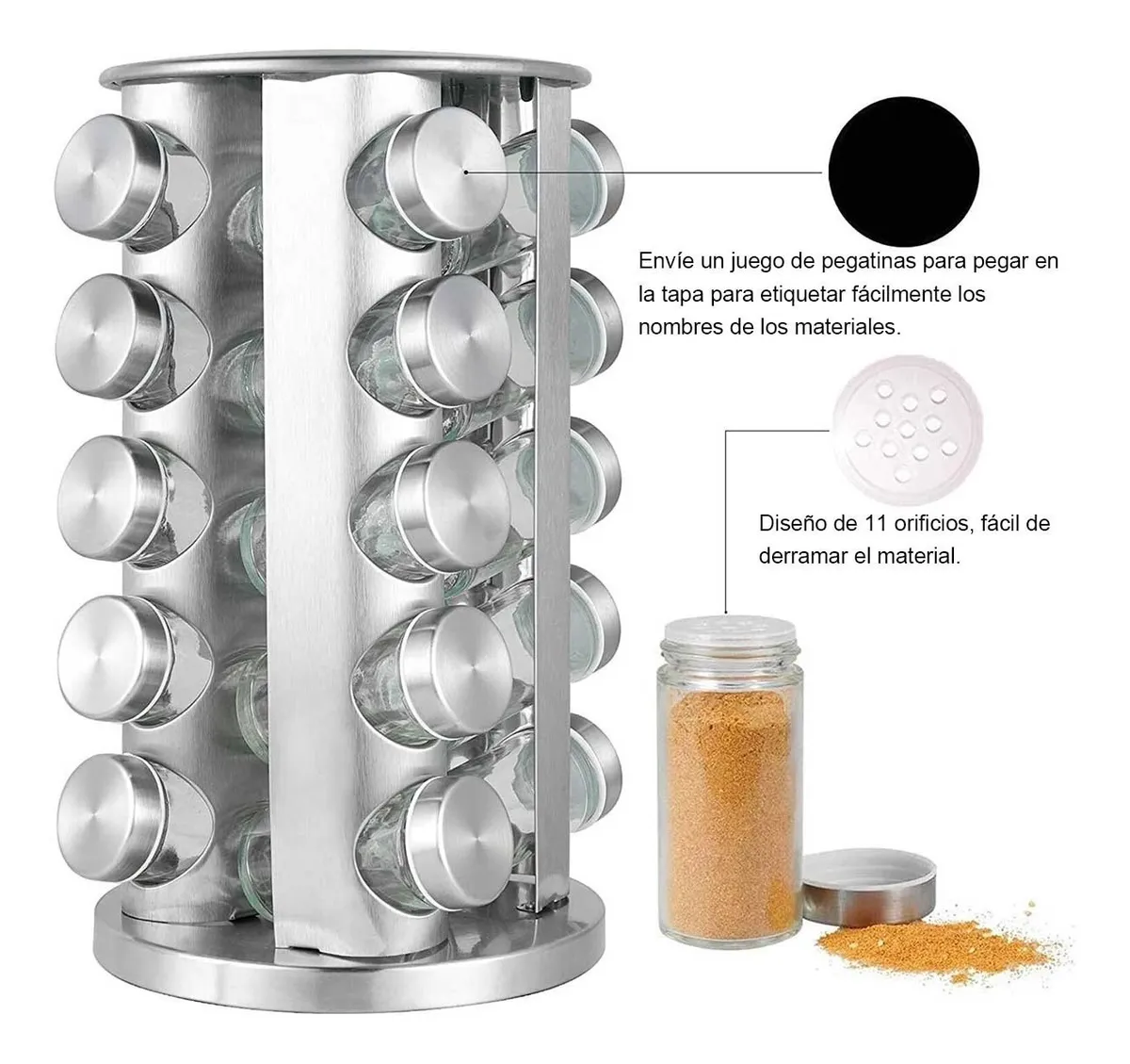 Foto 3 pulgar | Especiero Moderno para Cocina 20 Piezas