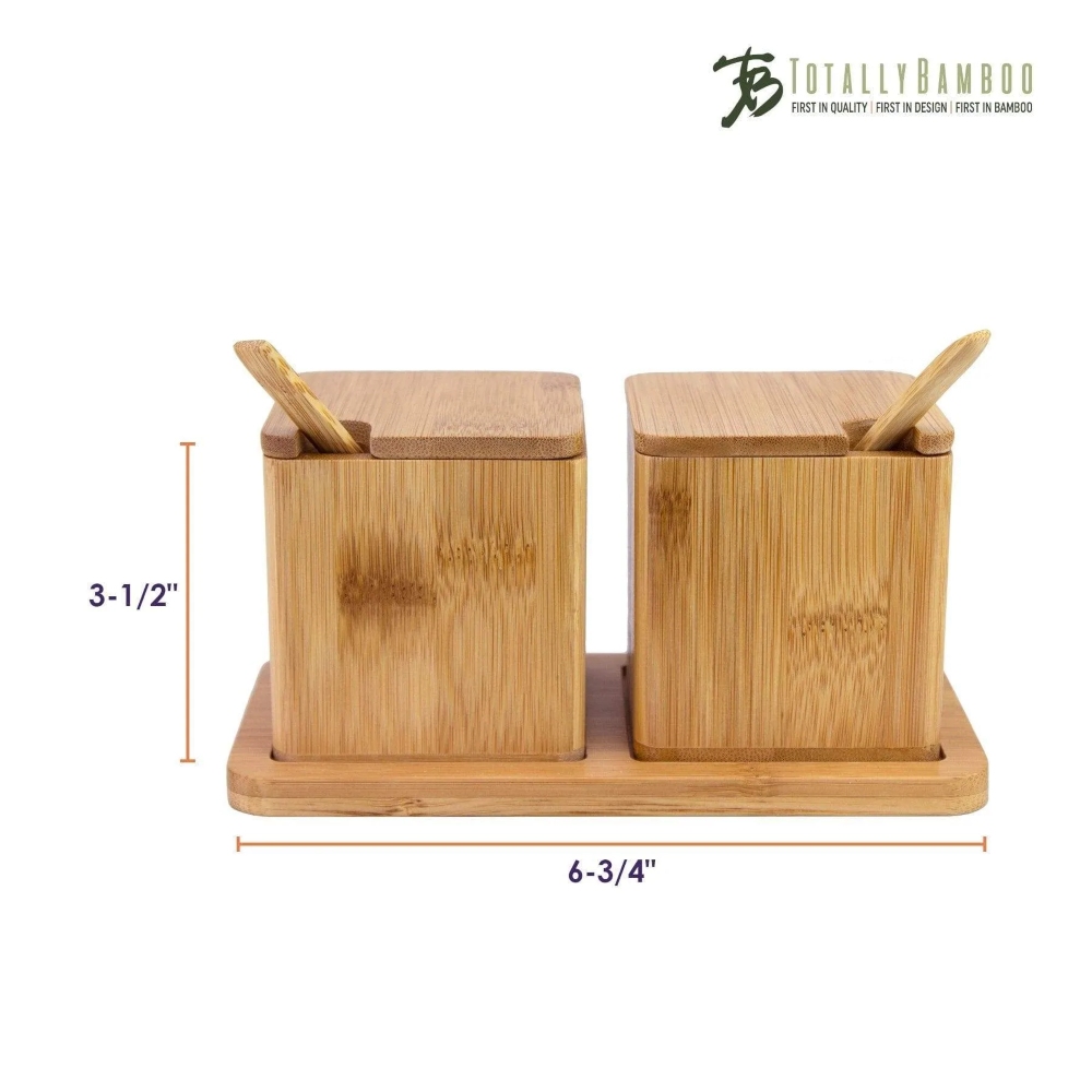 Foto 3 | Totally Bamboo Especiero/salsero Doble Con Cucharas De Bambú