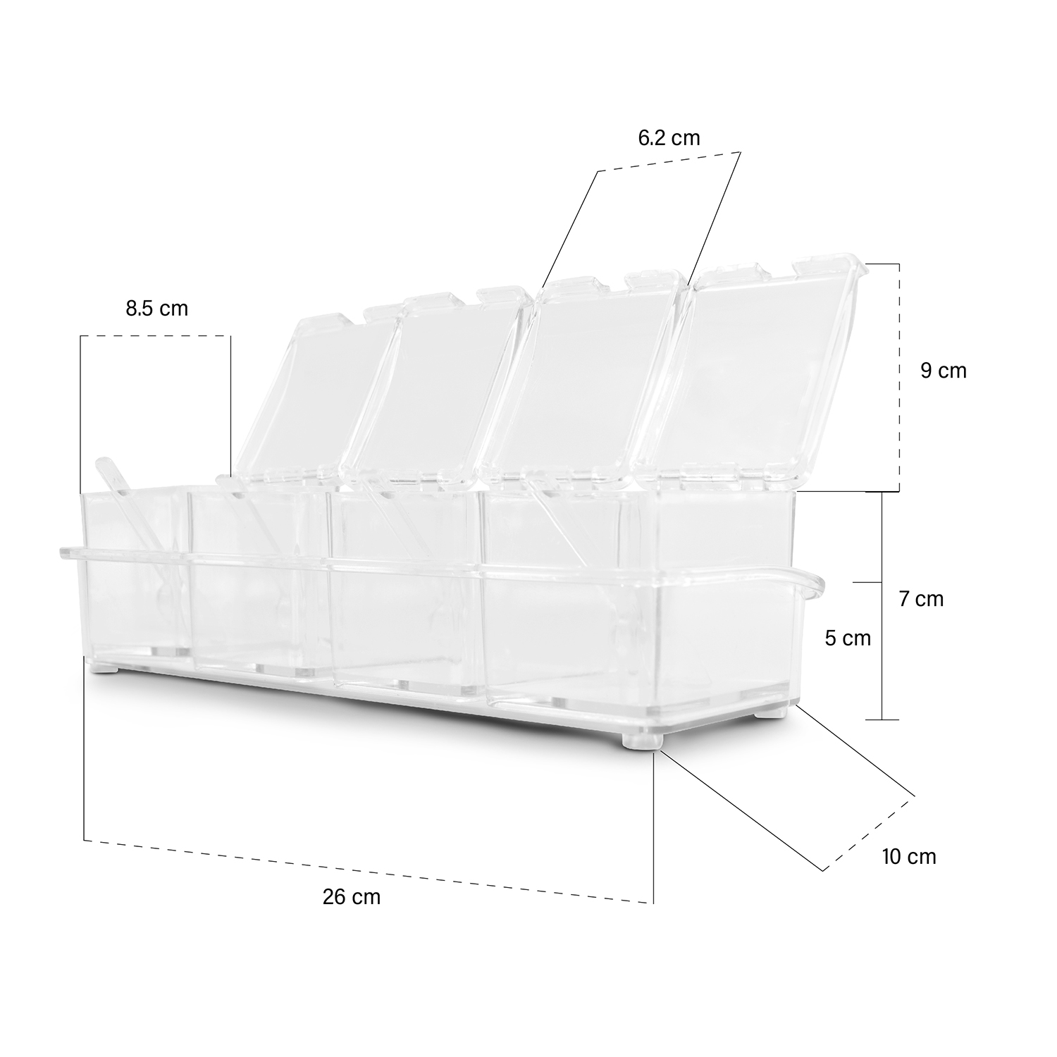 Foto 2 | Especiero Para Condimentos Andromeda Inc con Cuchara Transparente