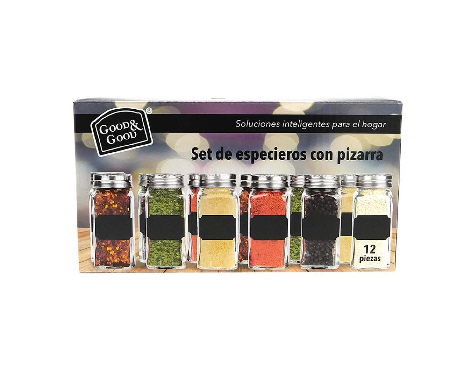 Set De 12 Especieros Con Pizarra 100ml