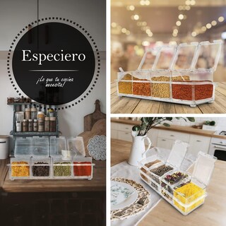 Foto 2 | Especiero Kimhi Organizador de Acrílico 4 Espacios