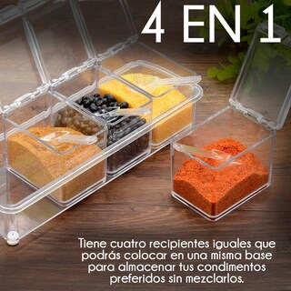 Foto 3 | Especiero Kimhi Organizador de Acrílico 4 Espacios