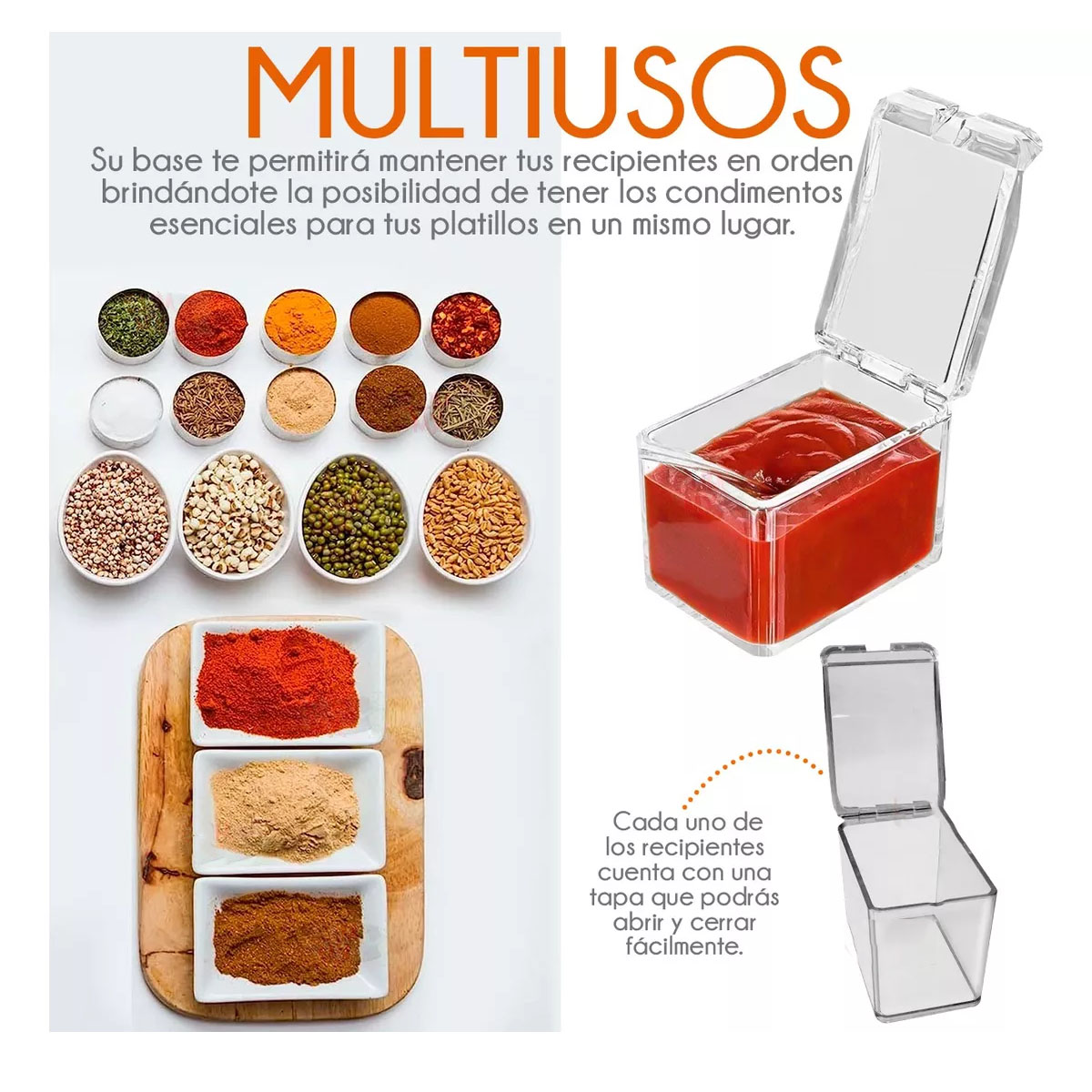 Foto 5 pulgar | Especiero Kimhi Organizador de Acrílico 4 Espacios