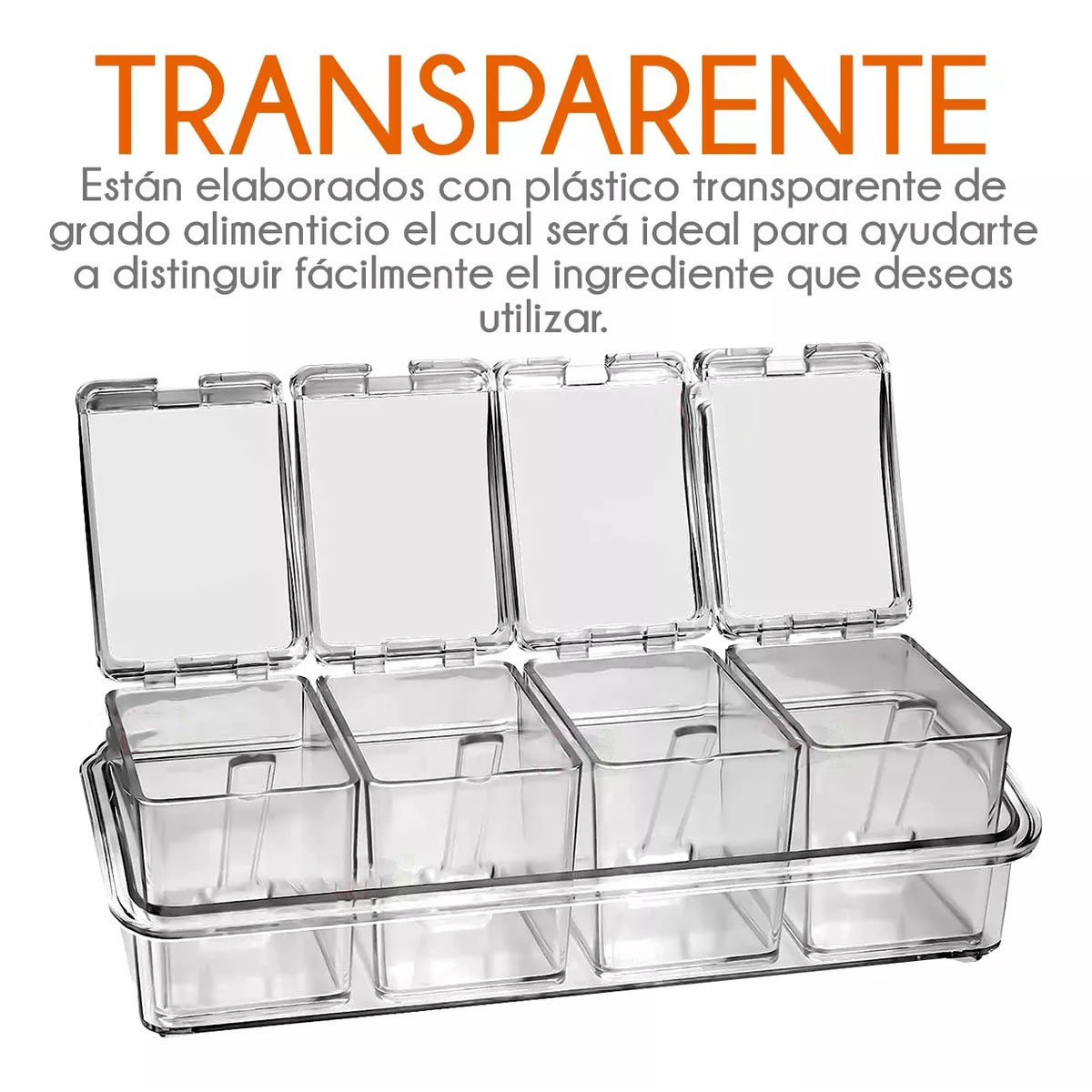 Foto 6 pulgar | Especiero Kimhi Organizador de Acrílico 4 Espacios