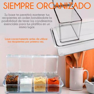 Foto 6 | Especiero Kimhi Organizador de Acrílico 4 Espacios