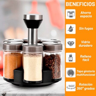 Foto 4 | Especiero Kimhi Giratorio con 6 Frascos para Cocina