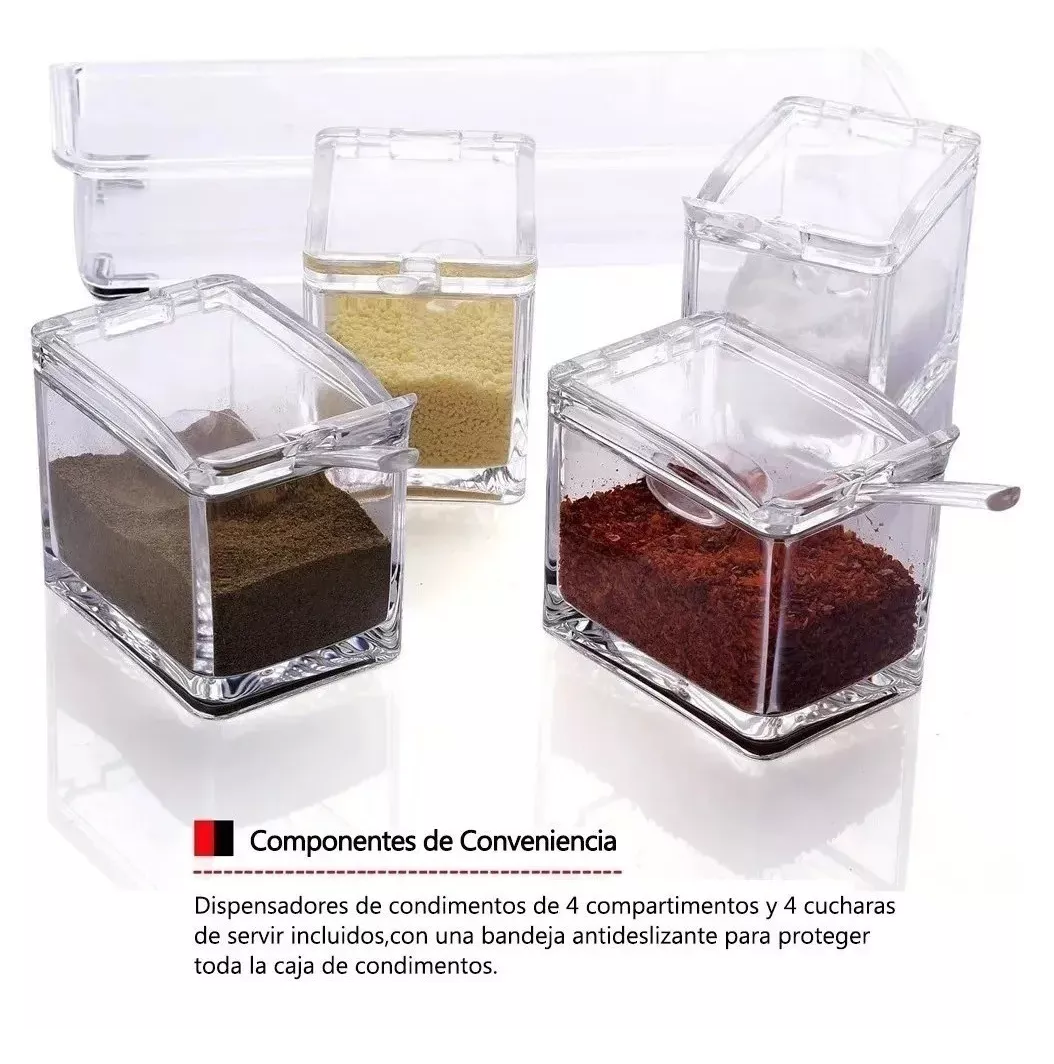 Foto 2 | Especiero Moderno Organizador Cocina Condimentos Multiusos Transparente