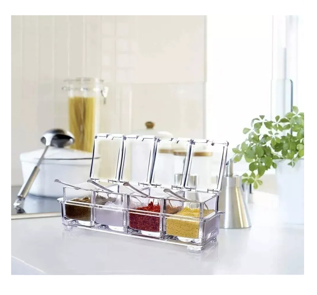Foto 4 | Especiero Moderno Organizador Cocina Condimentos Multiusos Transparente