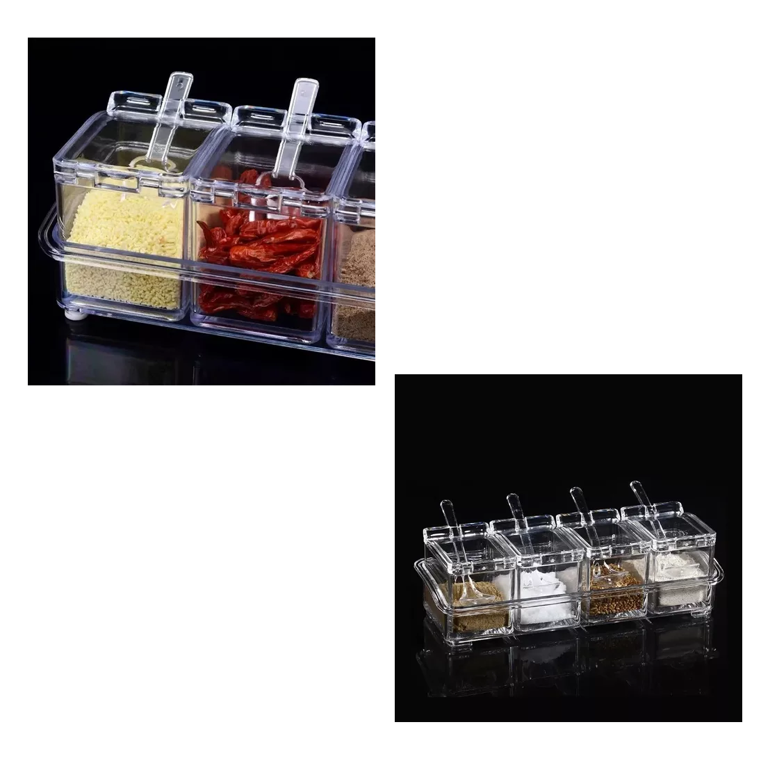 Foto 5 | Especiero Moderno Organizador Cocina Condimentos Multiusos Transparente