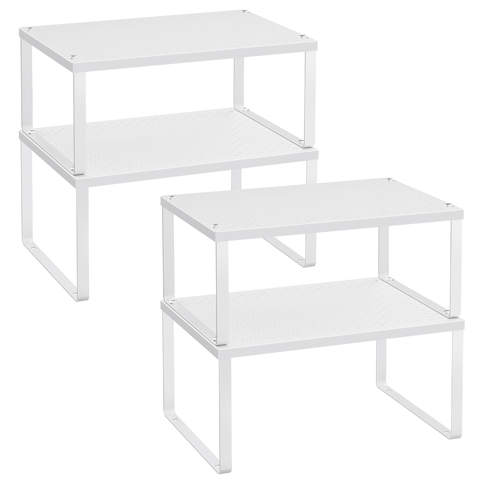 Set De 4 Unidades De Spice Rack Songmics Ukcs006w01, Metal Blanco