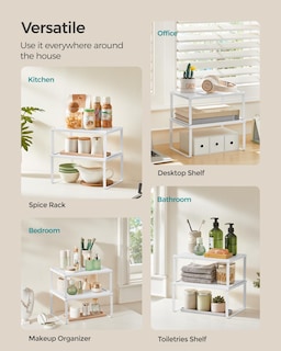 Foto 5 | Set De 4 Unidades De Spice Rack Songmics Ukcs006w01, Metal Blanco