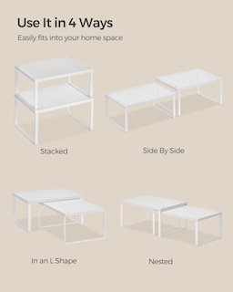 Foto 7 | Set De 4 Unidades De Spice Rack Songmics Ukcs006w01, Metal Blanco
