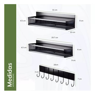 Foto 3 | Especiero 3 Niveles Eo Safe Imports Esi-17609 Negro