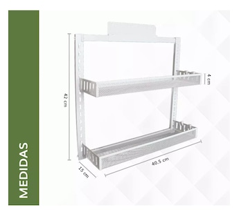 Foto 4 | Organizador Metálico Lab.G 2 Niveles Blanco