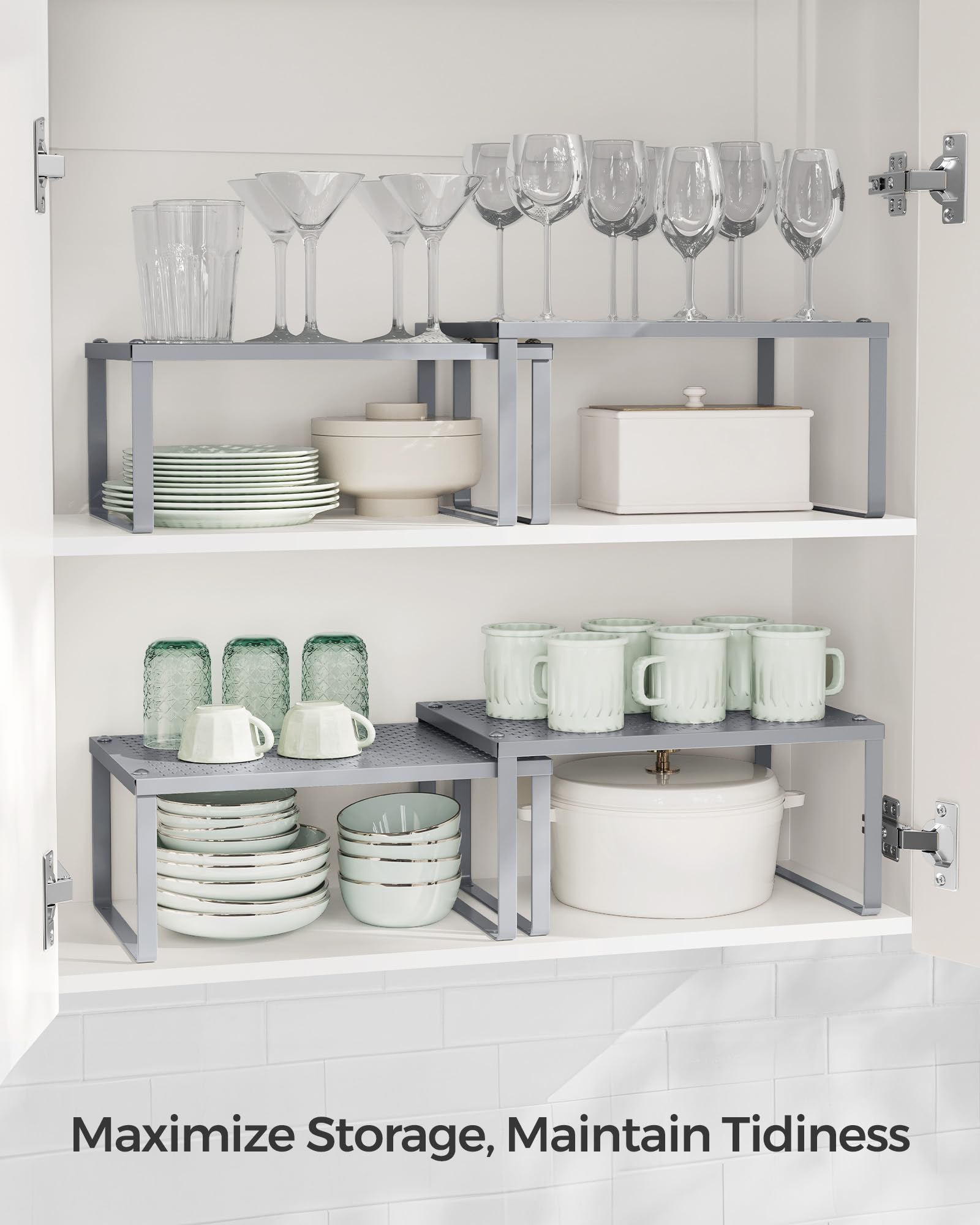 Foto 3 | Set De 4 Unidades De Spice Rack Songmics Ukcs006s01, Metal Plateado