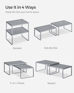 Foto 7 | Set De 4 Unidades De Spice Rack Songmics Ukcs006s01, Metal Plateado
